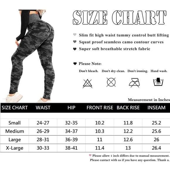 NWOT - Camo Black High-Waist Booty Scrunch Workout Leggings (Small) - Picture 4 of 4